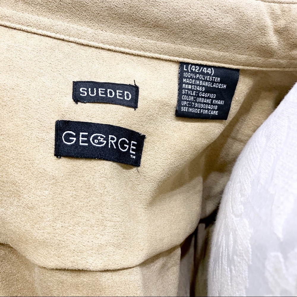 George Sueded Tan Button Down - image 3